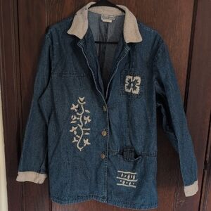 Saint Germain Paris Denim Button Up Shacket Size XL
